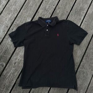Polo by Ralph Lauren Black Short-Sleeve Polo with Red Pony Logo